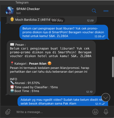 SPAM Checker - Telegram Bot